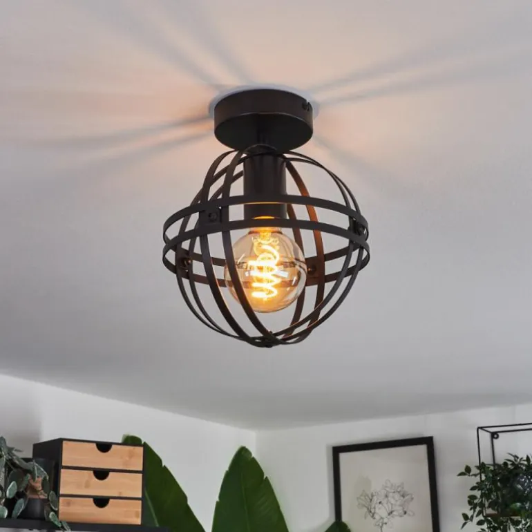 Plafonnier Freguesia Noir, 1 lumière