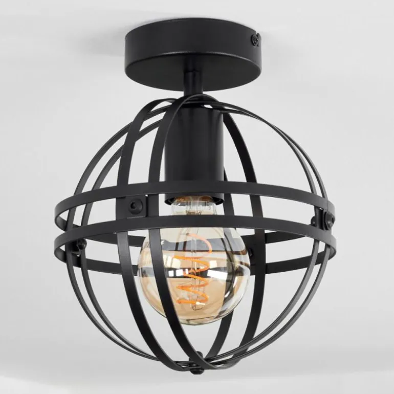 Plafonnier Freguesia Noir, 1 lumière
