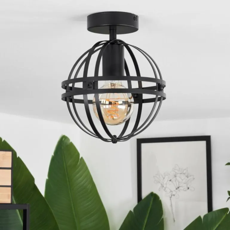Plafonnier Freguesia Noir, 1 lumière