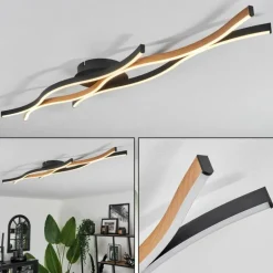 Plafonnier Fuliola LED Noir, 1 lumière