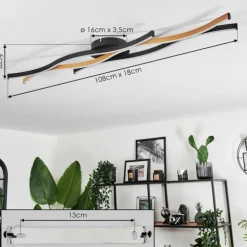 Plafonnier Fuliola LED Noir, 1 lumière