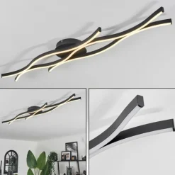 Plafonnier Fuliola LED Noir, 1 lumière