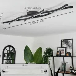 Plafonnier Fuliola LED Noir, 1 lumière