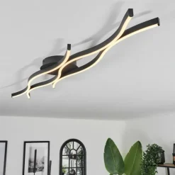 Plafonnier Fuliola LED Noir, 1 lumière