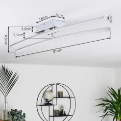 Plafonnier Georgina LED Chrome, 2 lumières