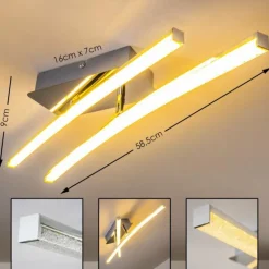 Plafonnier Georgina LED Chrome, 2 lumières