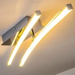 Plafonnier Georgina LED Chrome, 2 lumières