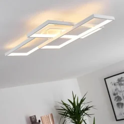 Plafonnier Ghana LED Blanc, 4 lumières, Télécommandes, Changeur de couleurs