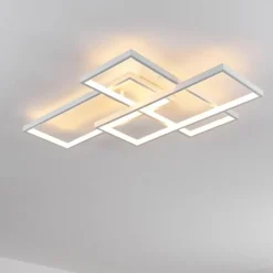 Plafonnier Ghana LED Blanc, 4 lumières, Télécommandes, Changeur de couleurs