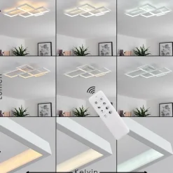 Plafonnier Ghana LED Blanc, 4 lumières, Télécommandes, Changeur de couleurs