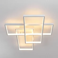 Plafonnier Ghana LED Blanc, 4 lumières, Télécommandes, Changeur de couleurs