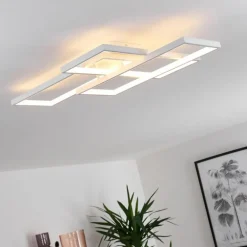 Plafonnier Ghana LED Blanc, 4 lumières, Télécommandes, Changeur de couleurs