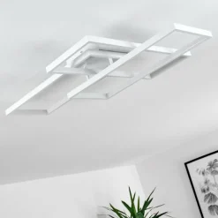 Plafonnier Ghana LED Blanc, 4 lumières, Télécommandes, Changeur de couleurs