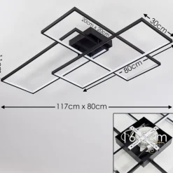 Plafonnier Ghana LED Noir, 1 lumière, Télécommandes