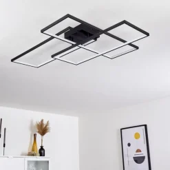 Plafonnier Ghana LED Noir, 1 lumière, Télécommandes