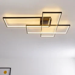 Plafonnier Ghana LED Noir, 1 lumière, Télécommandes