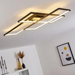 Plafonnier Ghana LED Noir, 1 lumière, Télécommandes