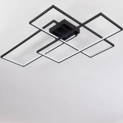 Plafonnier Ghana LED Noir, 1 lumière, Télécommandes