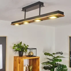 Plafonnier Giresta LED Noir, 4 lumières