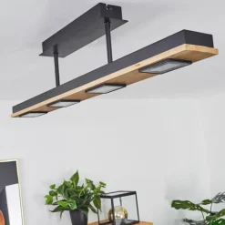 Plafonnier Giresta LED Noir, 4 lumières