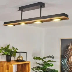 Plafonnier Giresta LED Noir, 4 lumières