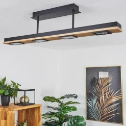 Plafonnier Giresta LED Noir, 4 lumières