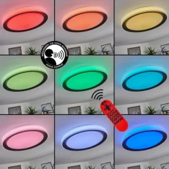 Plafonnier Gladstone LED Noir, Blanc, 1 lumière, Télécommandes