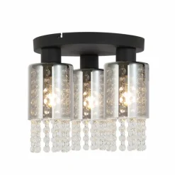 Plafonnier Globo BACKEY Noir, 3 lumières