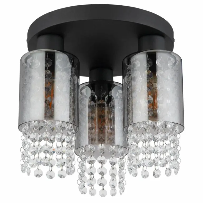 Plafonnier Globo BACKEY Noir, 3 lumières