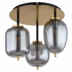 Plafonnier Globo BLACKY Laiton, Noir, 3 lumières