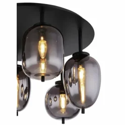 Plafonnier Globo BLACKY Noir, 6 lumières