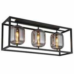 Plafonnier Globo BLACKY Noir, 3 lumières