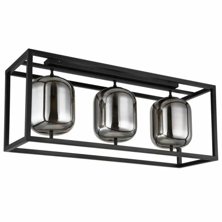 Plafonnier Globo BLACKY Noir, 3 lumières