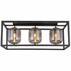 Plafonnier Globo BLACKY Noir, 3 lumières