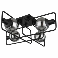 Plafonnier Globo BLAMA Noir, 4 lumières
