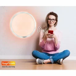 Plafonnier Globo CARRY LED Blanc, 1 lumière, Télécommandes, Changeur de couleurs