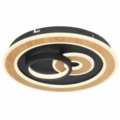 Plafonnier Globo CHESSY LED Couleur bois, Noir, Blanc, 1 lumière, Télécommandes