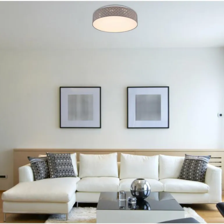 Plafonnier Globo CINDY LED Blanc, 1 lumière, Télécommandes