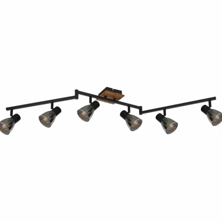 Plafonnier Globo CLAUDE Brun, Noir, 6 lumières