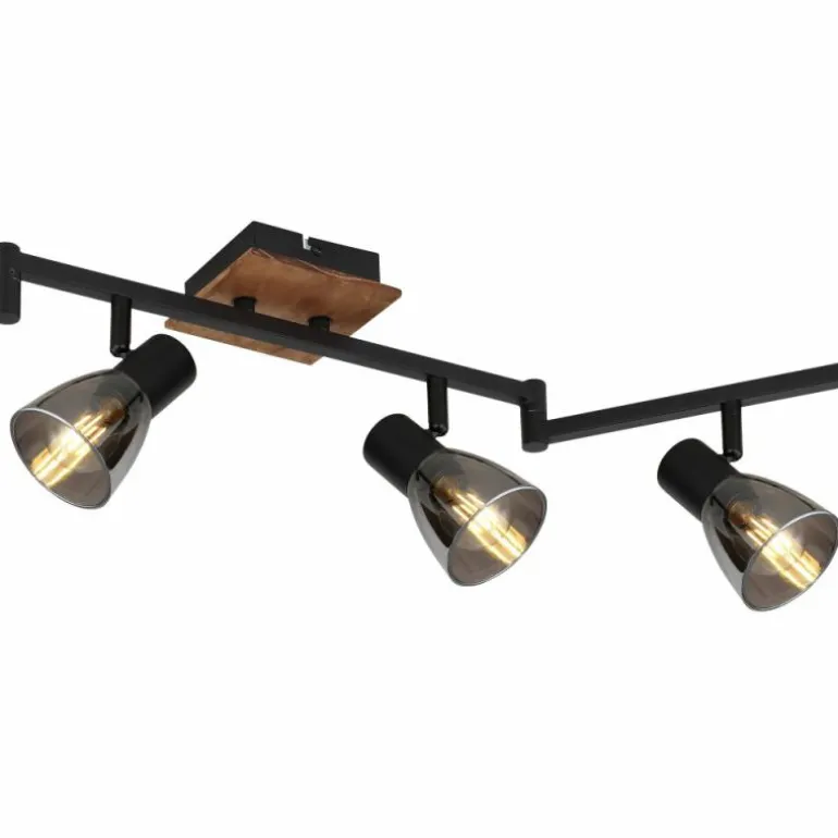 Plafonnier Globo CLAUDE Brun, Noir, 6 lumières