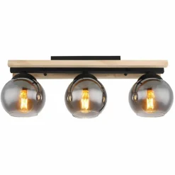 Plafonnier Globo CONNI Écru, Noir, 3 lumières