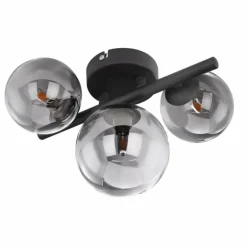 Plafonnier Globo DREADO LED Noir, 3 lumières