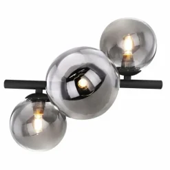 Plafonnier Globo DREADO LED Noir, 3 lumières