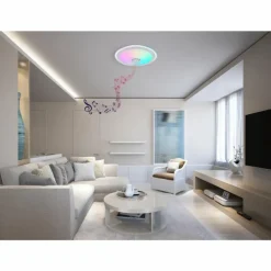 Plafonnier Globo DUNNY LED Blanc, 1 lumière, Télécommandes, Changeur de couleurs