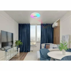 Plafonnier Globo DUNNY LED Blanc, 1 lumière, Télécommandes, Changeur de couleurs