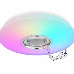 Plafonnier Globo DUNNY LED Blanc, 1 lumière, Télécommandes, Changeur de couleurs