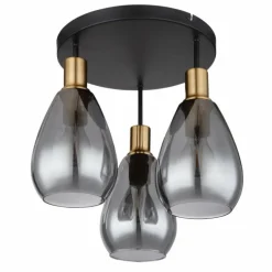 Plafonnier Globo FANNI Laiton, Noir, 3 lumières