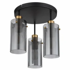 Plafonnier Globo FANNI Laiton, Noir, 3 lumières