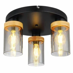 Plafonnier Globo FINCA Écru, Noir, 3 lumières