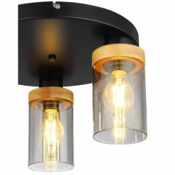 Plafonnier Globo FINCA Écru, Noir, 3 lumières